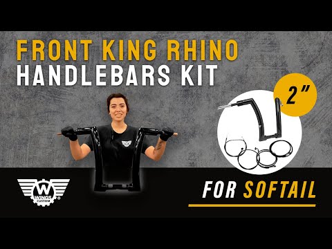 Wings Custom Front King Rhino 2" Handlebar Kit with Clamps, Cables & Wiring - Breakout 16-26 (E-Throttle) video