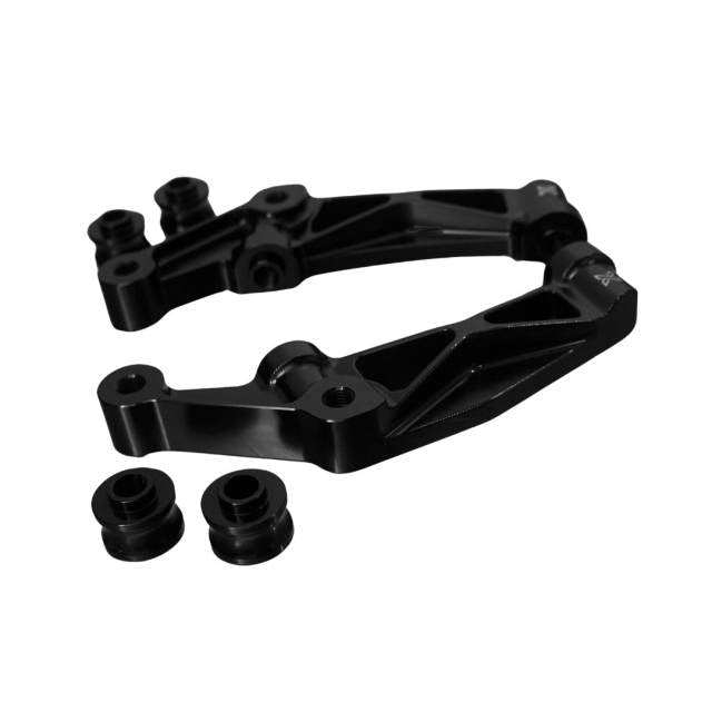 Raceworks 108mm Front Axial to Radial Caliper Mounts/Pair Black - Henne Company