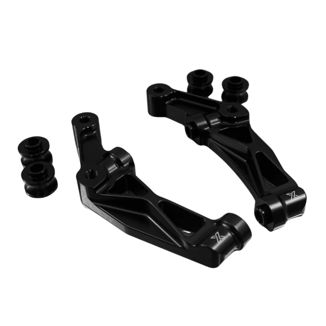 Raceworks 108mm Front Axial to Radial Caliper Mounts/Pair Black - Henne Company