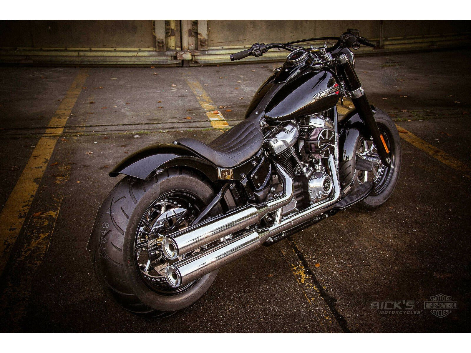 Rick's 180/200 Steel Rear Fender Complete Set - Softail Narrow 18 - up - Henne Company