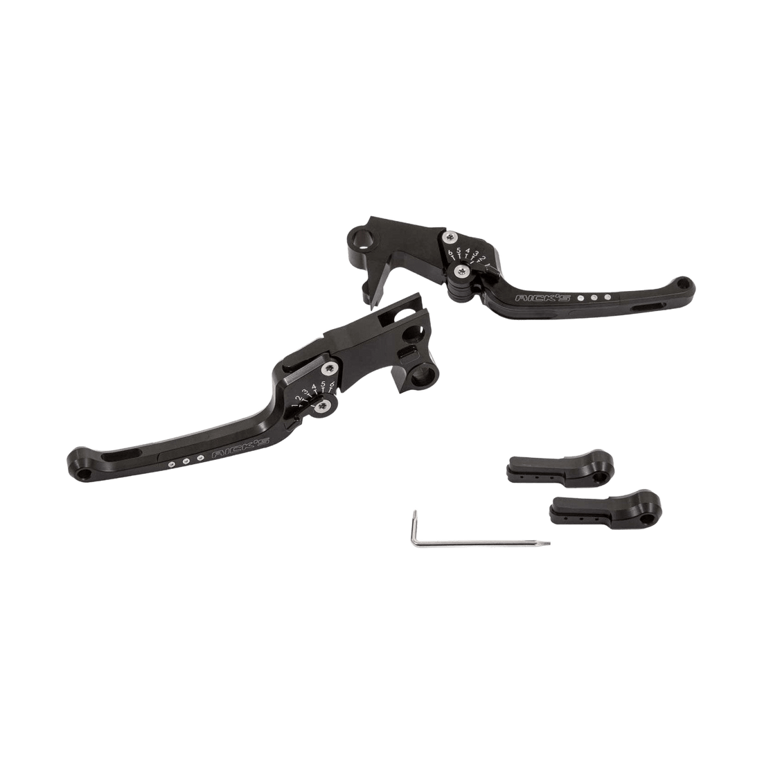 Rick's Adjustable Levers Set "Good Guys" Black - Softail 18 - up - Henne Company