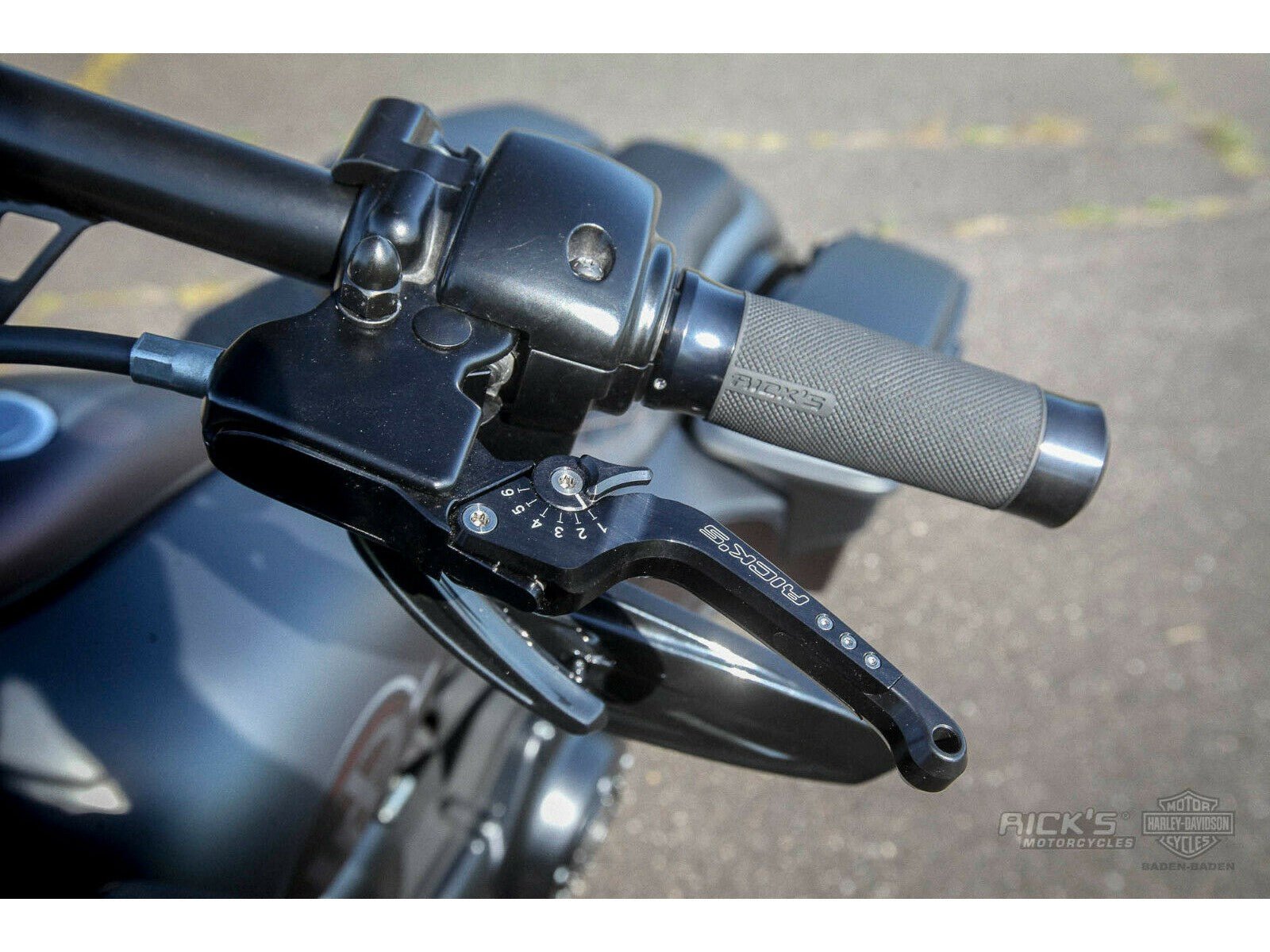 Rick's Adjustable Levers Set "Good Guys" Black - Sportster 04 - 13 - Henne Company