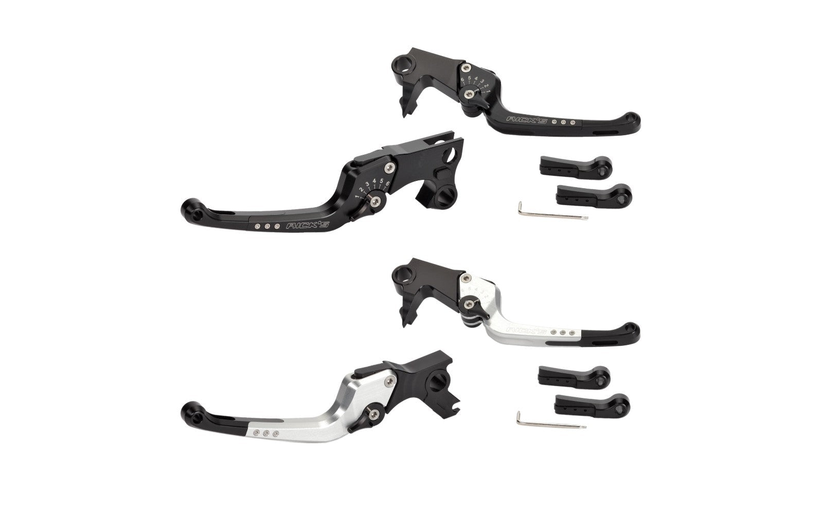 Rick's Adjustable Levers Set "Good Guys" Black - Sportster 14 - up - Henne Company