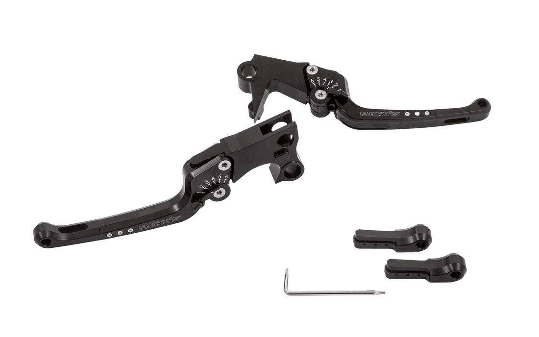 Rick's Adjustable Levers Set "Good Guys" Black - Touring 08 - 13 - Henne Company