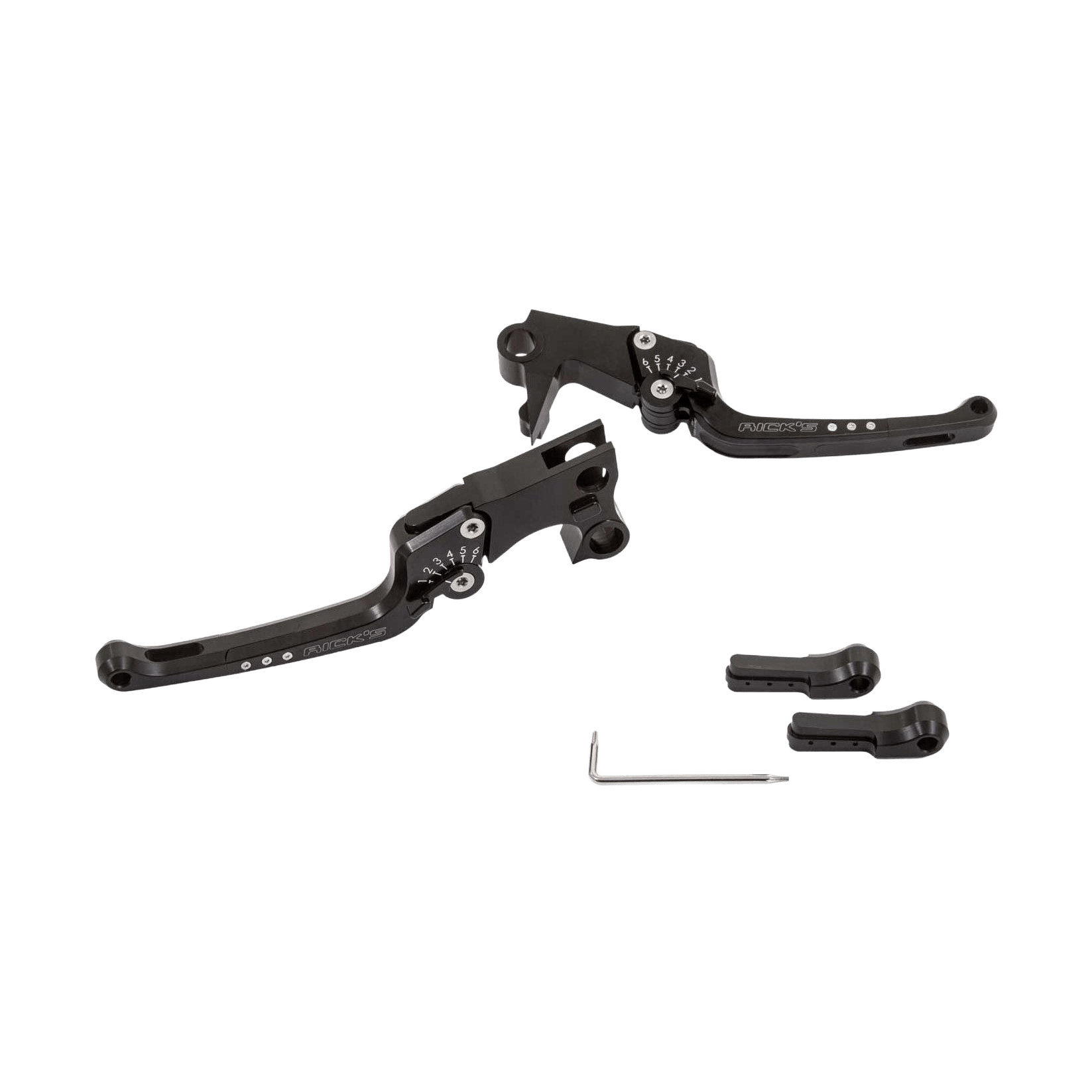 Rick's Adjustable Levers Set "Good Guys" Black - Touring 17 - 20 - Henne Company
