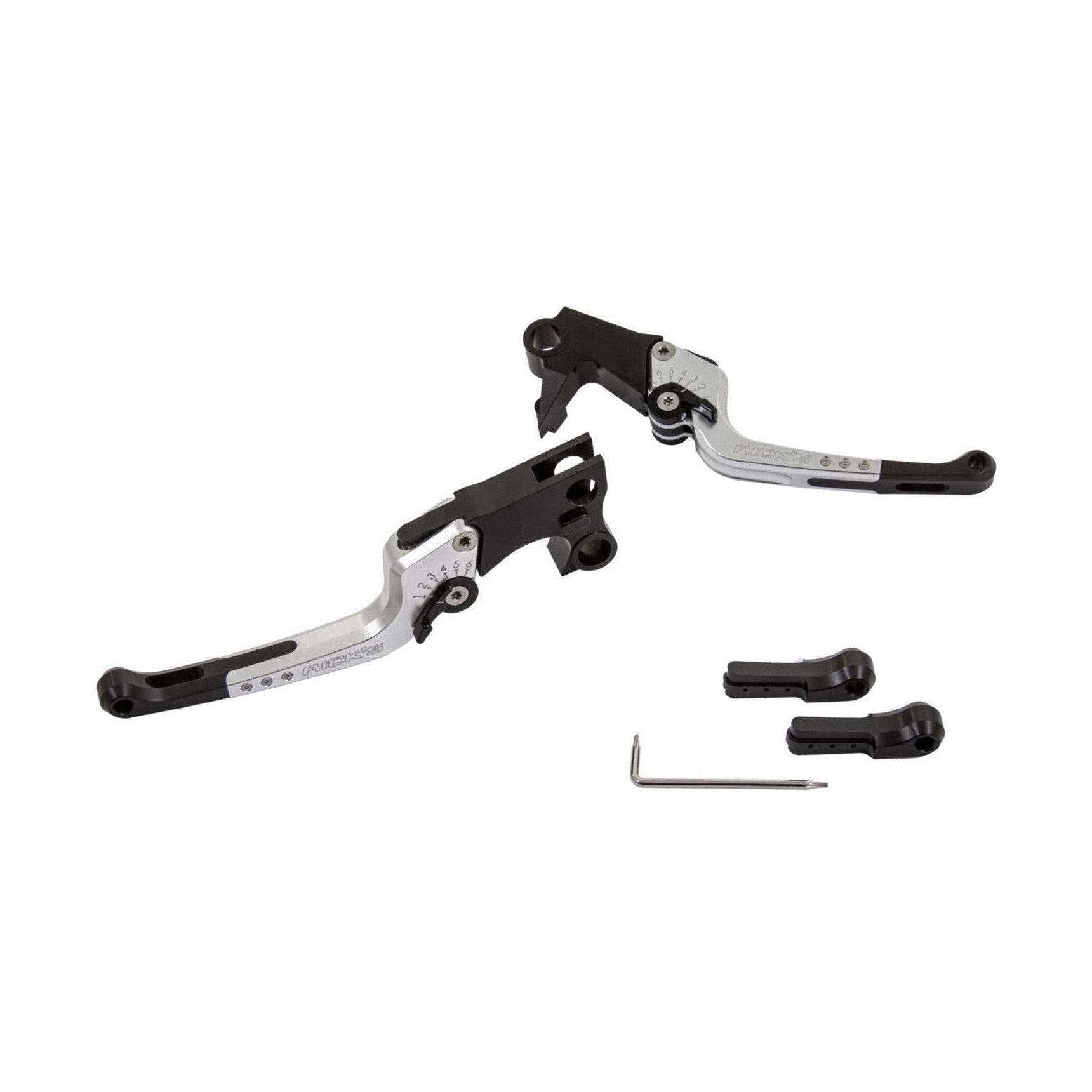 Rick's Adjustable Levers Set "Good Guys" Silver - Touring 21 - 23 - Henne Company