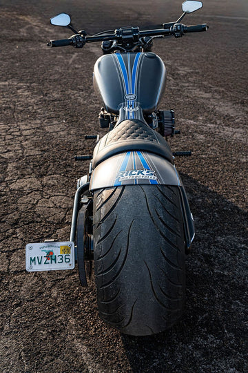 Rick’s Breakout 13 custom Harley-Davidson Breakout, rear view