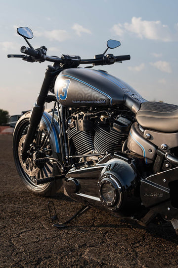 Rick’s Breakout 13 custom Harley-Davidson Breakout, tank and engine, left side