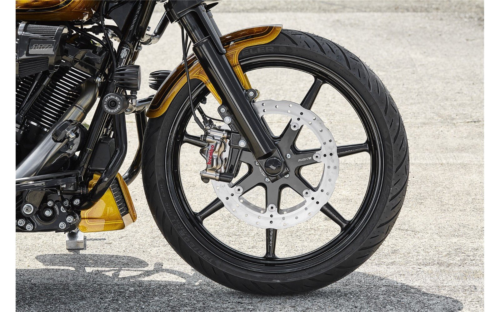 Rick's Clubstyle Front Brake Radial Caliper Adapters Set 300mm/292mm - 07 - up - Henne Company