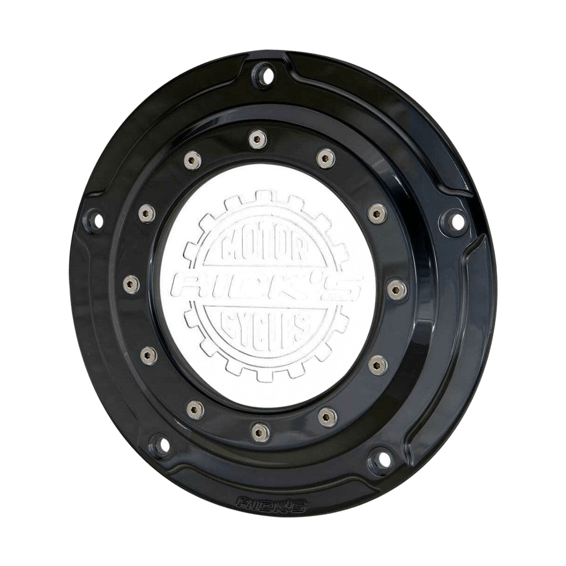 Rick's Derby Cover "Bullauge" Gloss Black With Logo - Softail 19 - up - Henne Company