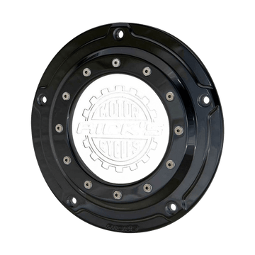 Rick's Derby Cover "Bullauge" Gloss Black With Logo - Softail 19 - up - Henne Company