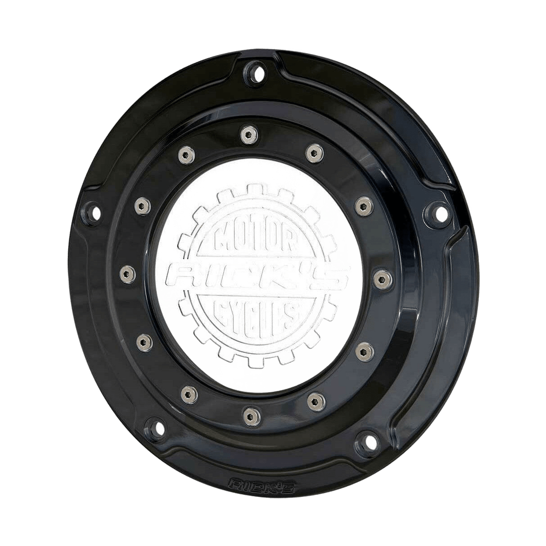 Rick's Derby Cover "Bullauge" Matte Black With Logo - Softail 19 - up - Henne Company