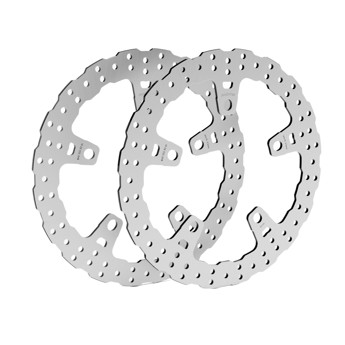 Rick's Front 14"/355mm Wave Brake Rotors Set (With Adaptors) - Touring 24 - up - Henne Company