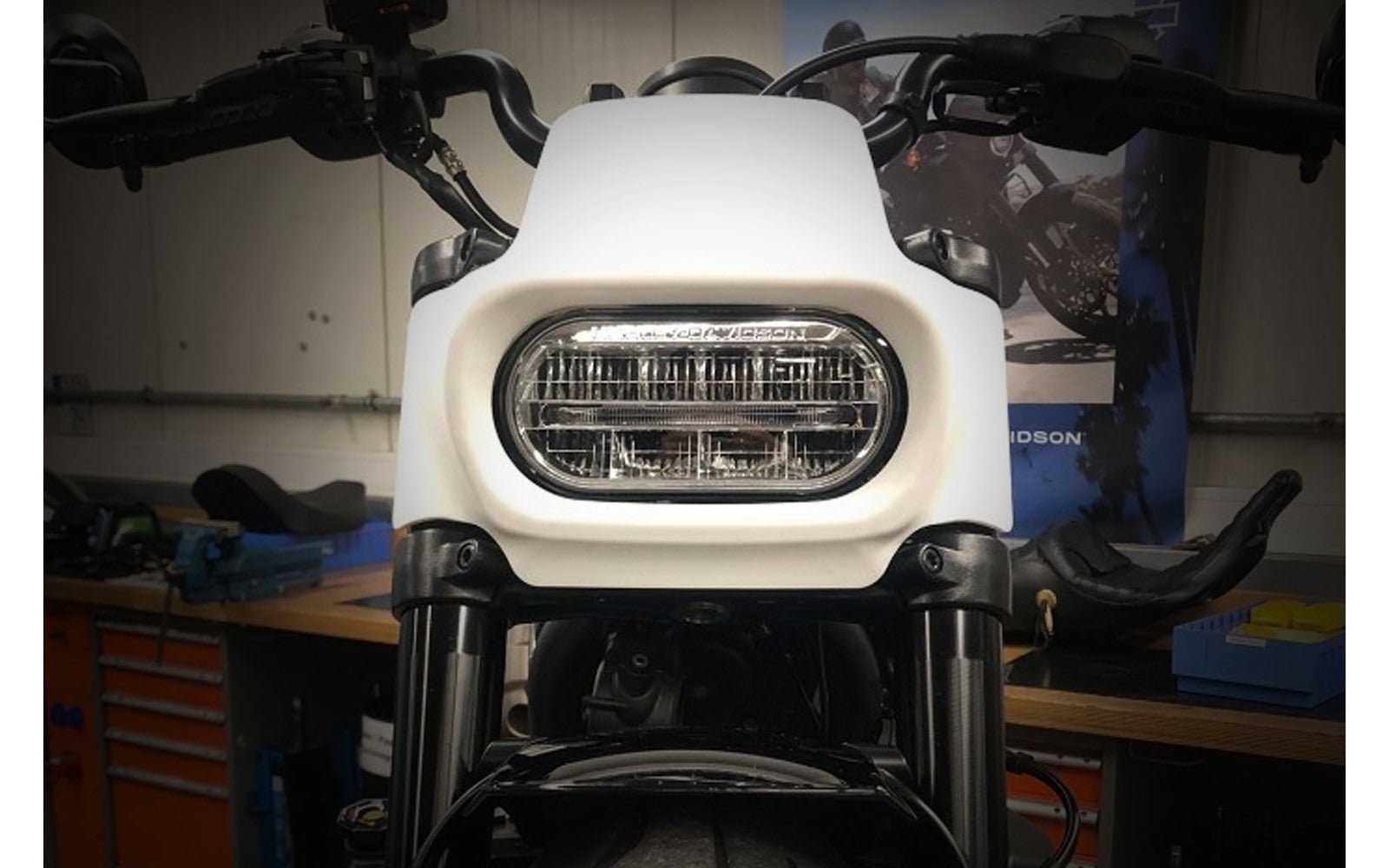 Rick's Headlight Mask "FAT Number" Gloss Black - Sportster S 21 - up - Henne Company