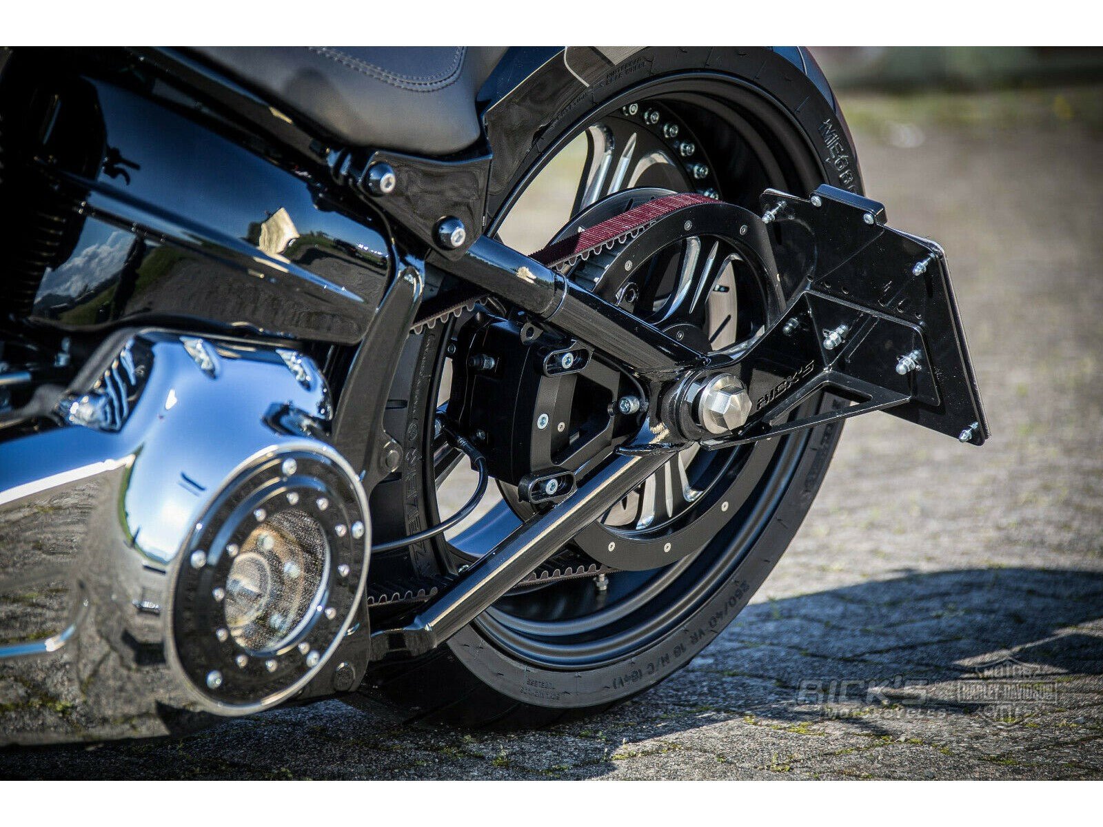 Rick's Side License Plate Bracket / Black Matte - Breakout 13 - 17 - Henne Company