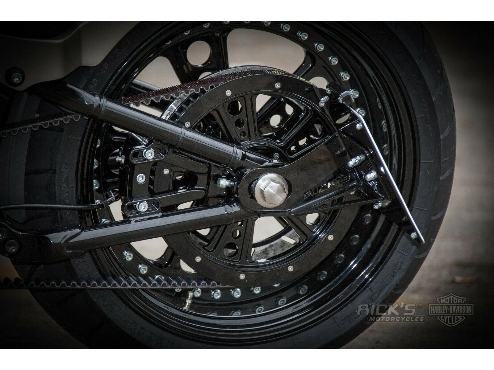 Rick's Side License Plate Bracket / Gloss Black - Softail 18 - up - Henne Company