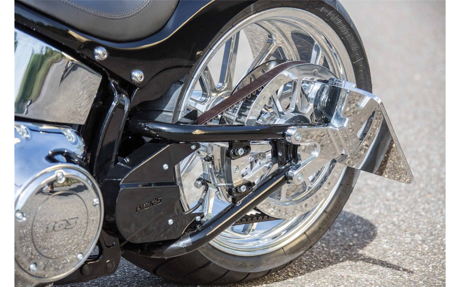 Rick's Side License Plate Bracket (Rick's Softail 300 Swingarm) - Henne Company