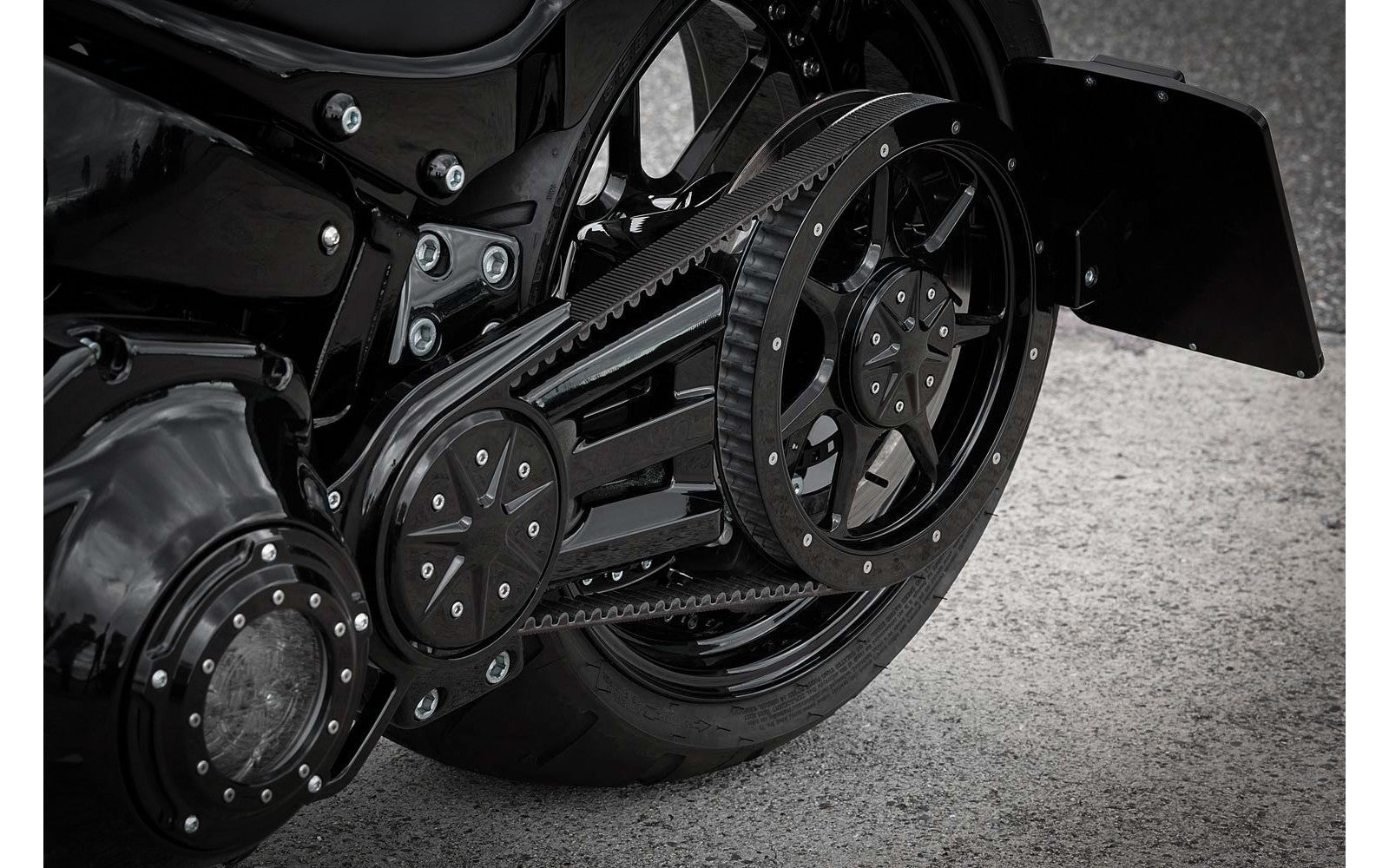 Rick's Single - Sided Swing Arm License Plate Holder - Softail 18 - up - Henne Company