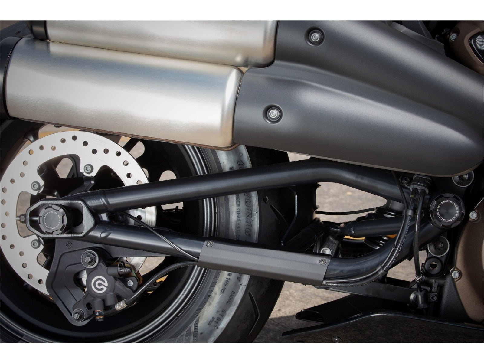 Rick's Swingarm Cable Protection Matte Black - Sportster S 21 - up - Henne Company