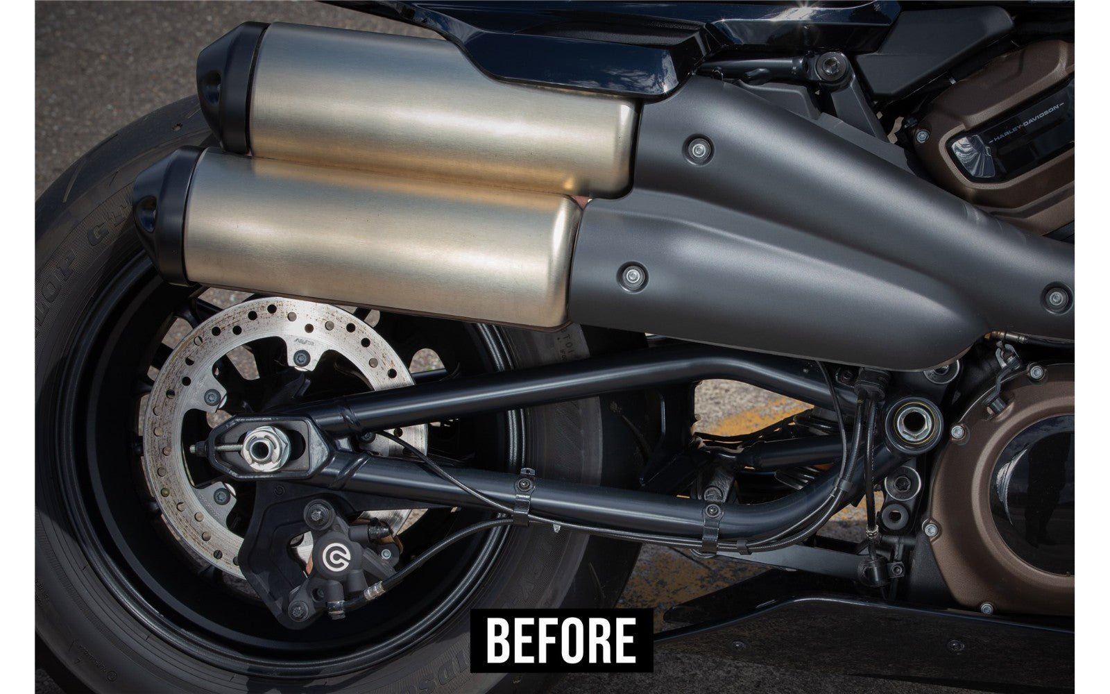 Rick's Swingarm Cable Protection Matte Black - Sportster S 21 - up - Henne Company