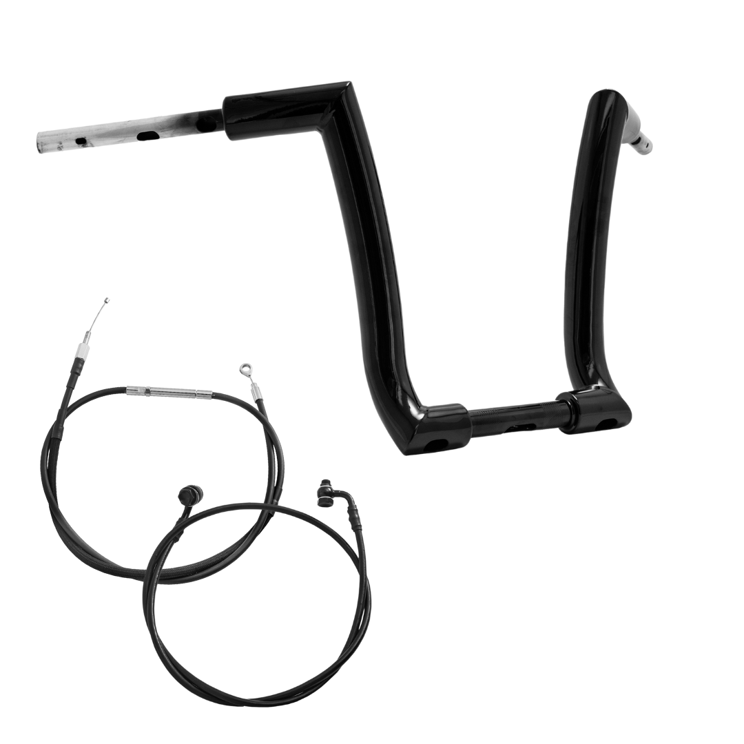 Wings Custom Rogue Rhino 2" Handlebar Kit with Cables - Road Glide 08-13 & 21-26 (Cable Clutch) - Gloss Black / Matte Black