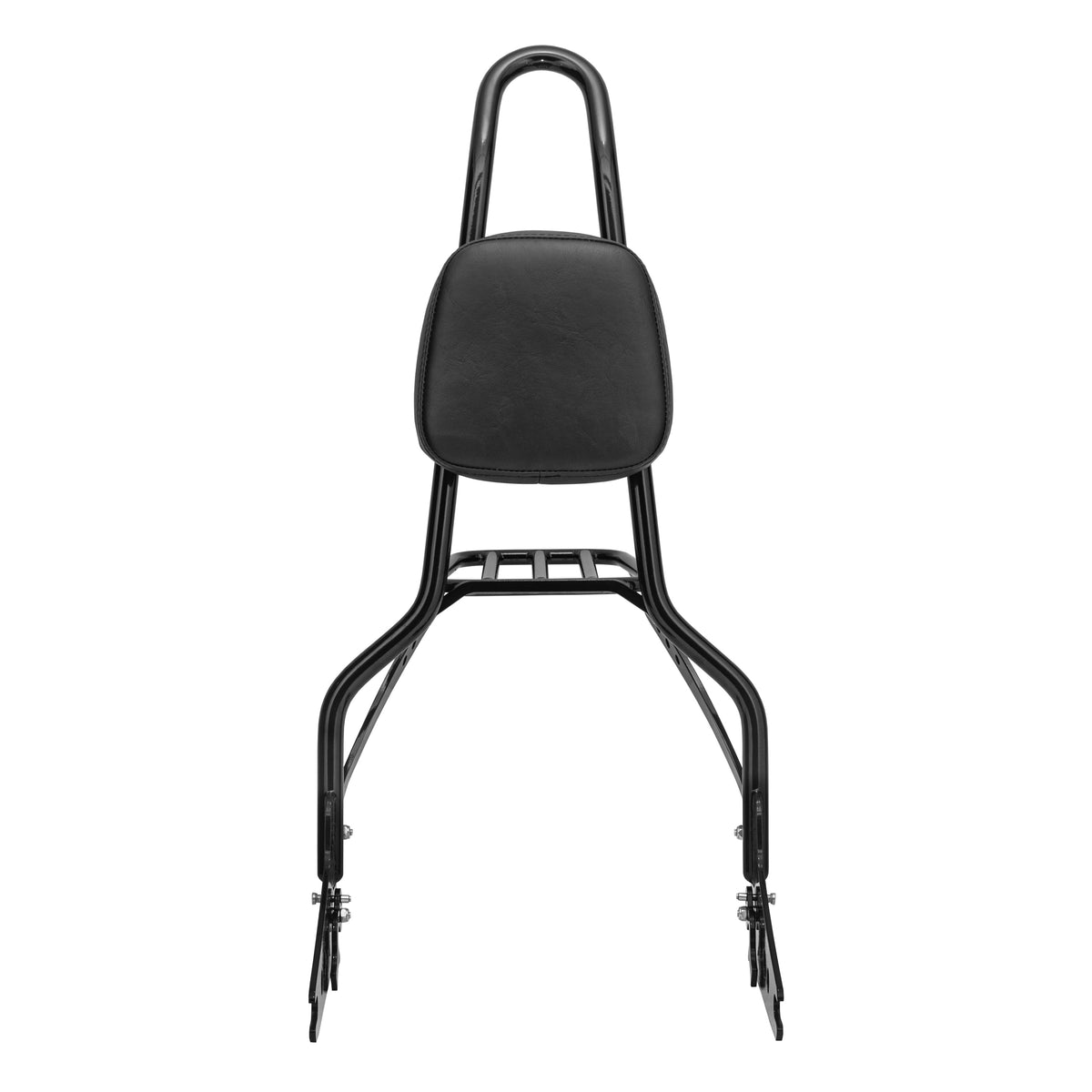 Wings Custom Sissy Bar King 25" Detachable with Luggage Rack - Heritage 02-25 - Gloss Black / Matte Black