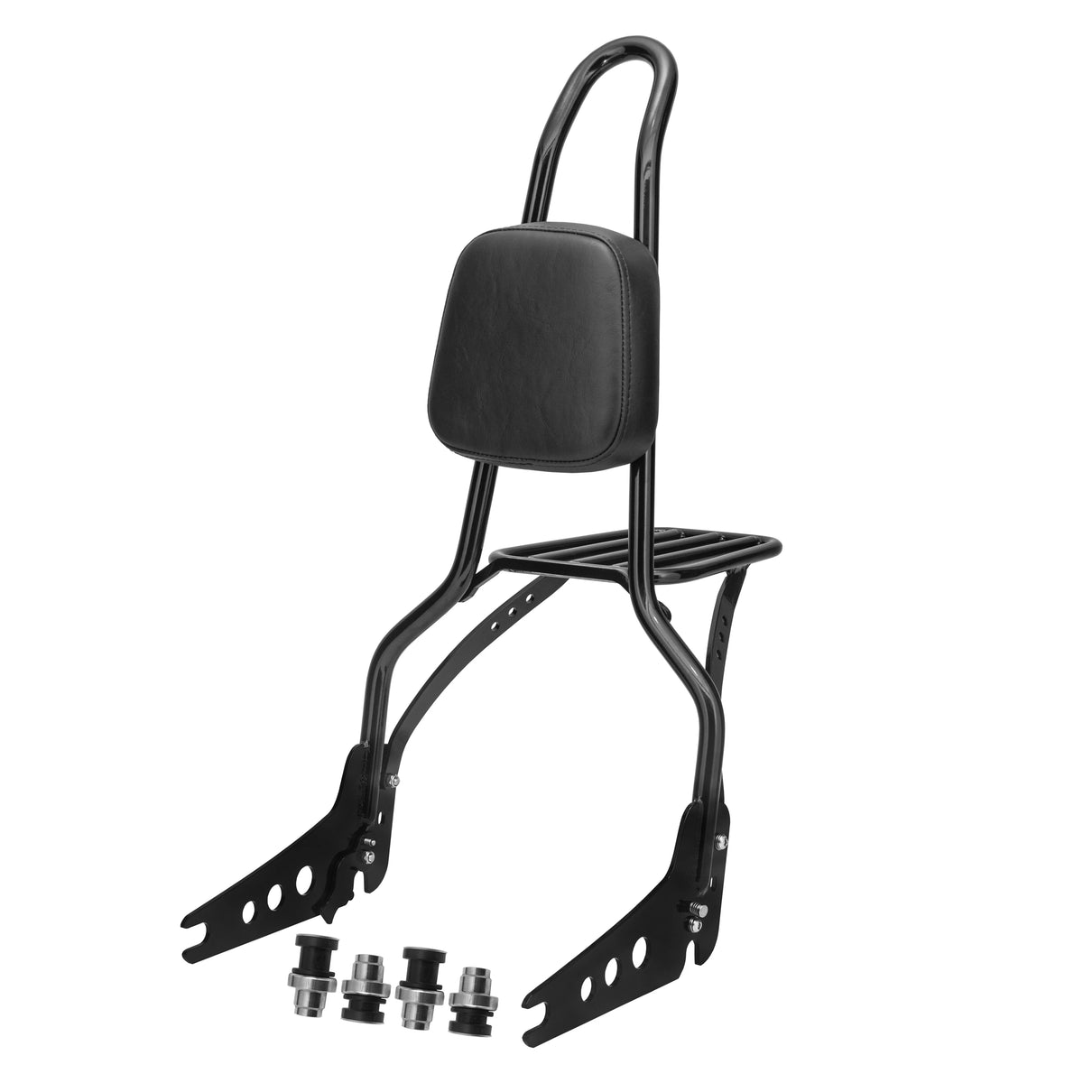 Wings Custom Sissy Bar King 25" Detachable with Luggage Rack - Sport Glide 18-21 - Gloss Black / Matte Black