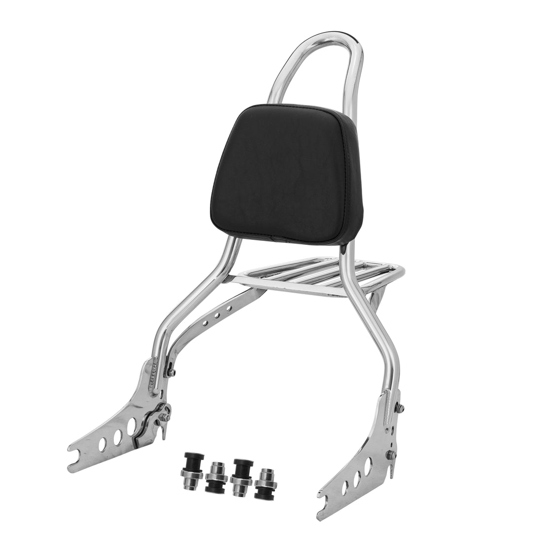 Wings Custom Sissy Bar King 20" Detachable with Luggage Rack - Sport Glide 18-21 - Polished Stainless Steel