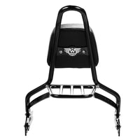 Wings Custom Sissy Bar King 20" Detachable with Luggage Rack - Softail Custom 07-10 - Gloss Black / Matte Black