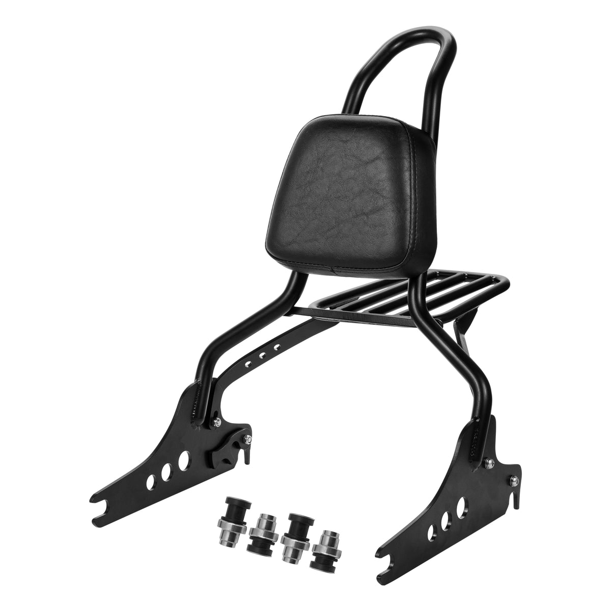 Wings Custom Sissy Bar King 20" Detachable with Luggage Rack - Sport Glide 18-21 - Gloss Black / Matte Black
