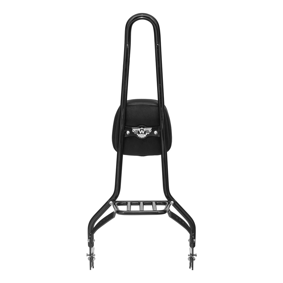Wings Custom Sissy Bar King 30" Detachable with Luggage Rack - Breakout 13-26 - Gloss Black / Matte Black