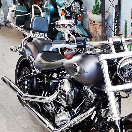 Wings Custom Sissy Bar King 20" Detachable with Luggage Rack - Breakout 13-26 - Polished Stainless Steel