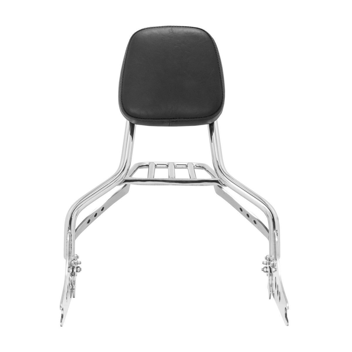 Wings Custom Sissy Bar King Low 16" Detachable with Luggage Rack - Softail Slim 12-21 - Polished Stainless Steel