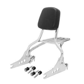 Wings Custom Sissy Bar King Low 16" Detachable with Luggage Rack - Breakout 13-26 - Polished Stainless Steel