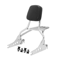 Wings Custom Sissy Bar King Low 16" Detachable with Luggage Rack - Low Rider S 18-26 - Polished Stainless Steel