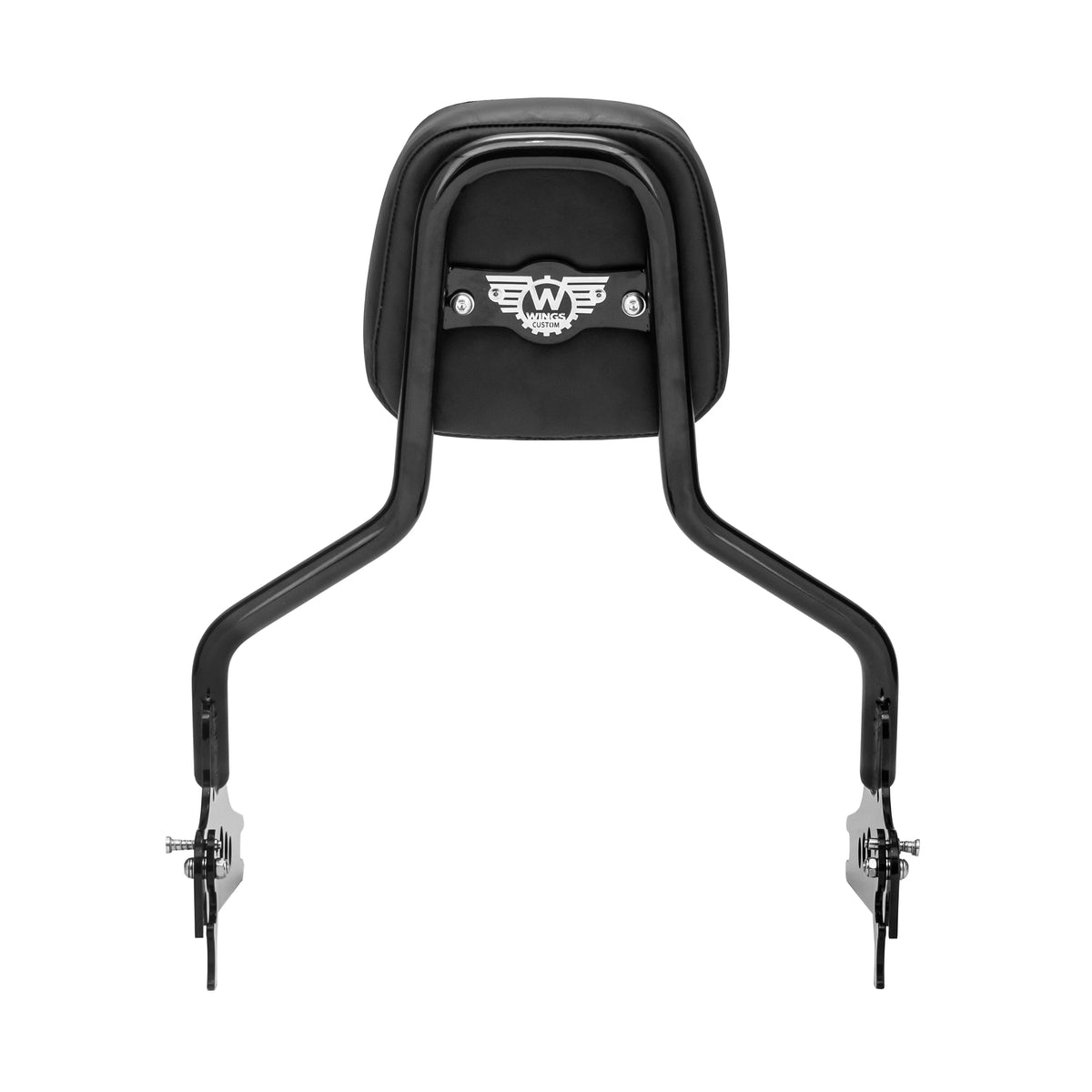 Wings Custom Sissy Bar King Low 16" Detachable - Heritage 02-25 - Gloss Black / Matte Black