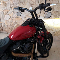 Wings Custom Sun Bar Pullback Brutale 1-1/2" Handlebars - Fat Bob 18-24 - Gloss Black / Matte Black