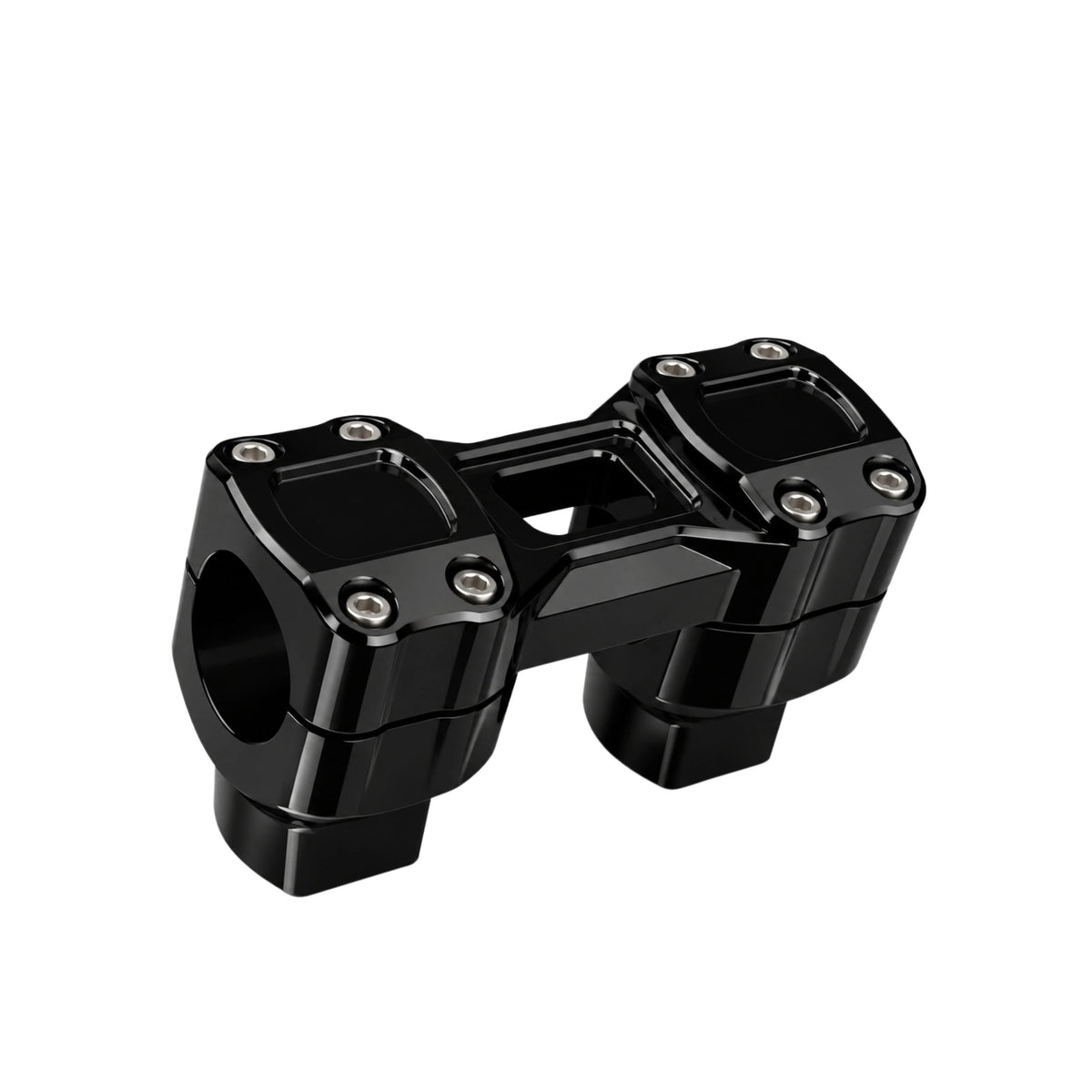 Wings Custom billet handlebar riser, gloss black, angle